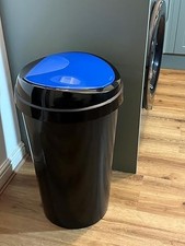 60L Brabantia Premium Touch Top Bin with Colored Lids - BLUE