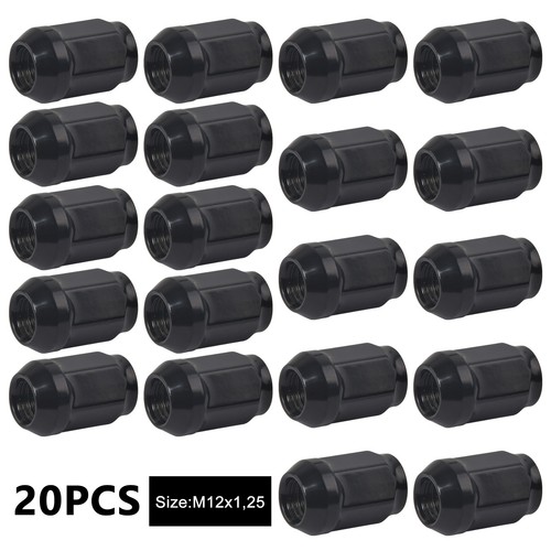 20x alloy wheel nuts black - alloy,