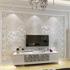 Glitter silver grey damask - glitter,