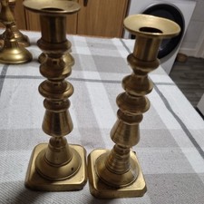 Pair Brass Candlesticks  9inch heavy
