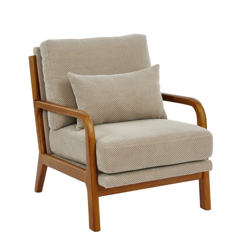 Wooden lounge chair - wooden, mid