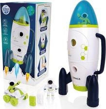 Science Kidz Toy Space Rocket Set - 2 x Astronauts, Space Car, Lights & Sounds