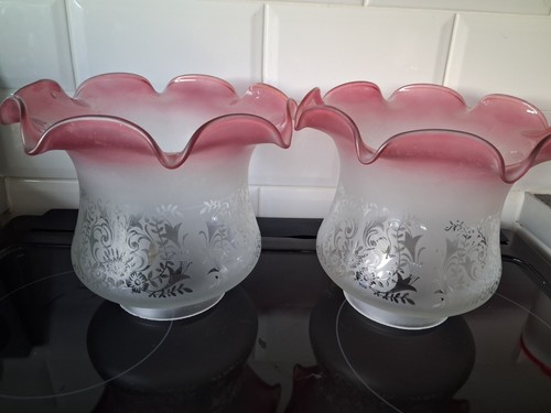 Pair vintage etched - of,