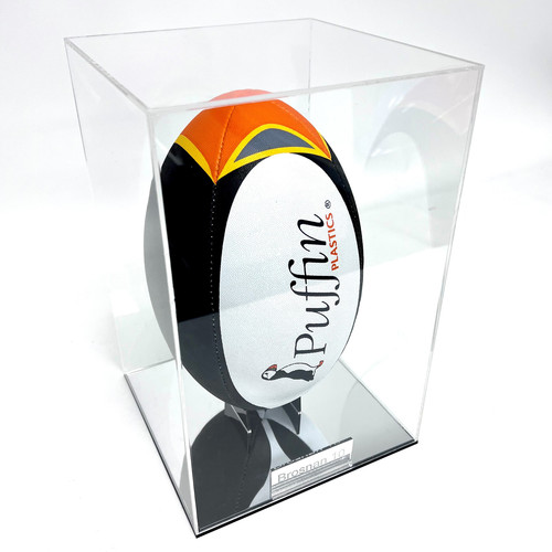 Rugby ball display case - ball, deluxe