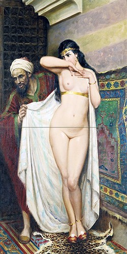 Tile mural slave merchant - mural,