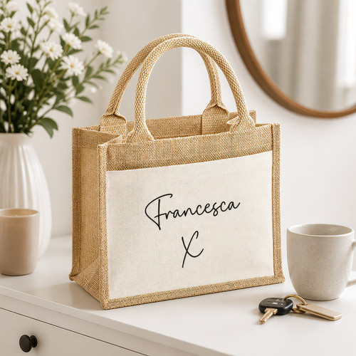Personalised jute tote bag - tote,