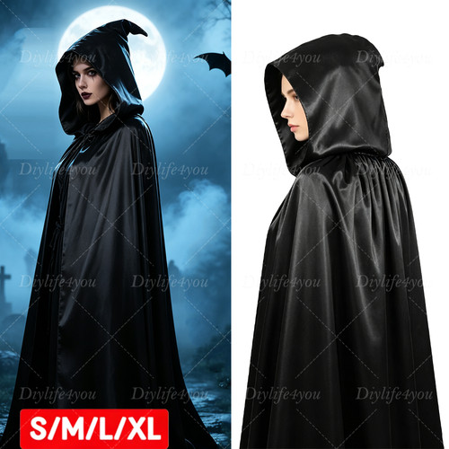 Polyester hooded robe cloak - hooded,
