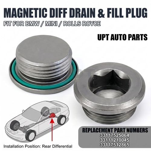 Magnetic diff oil drain - 2x,
