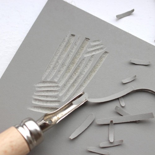 Battleship grey lino printing - lino,