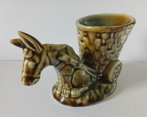 Shamrock pottery donkey cart - shamrock,