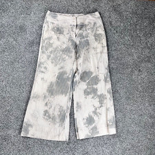 Mulberry Womens Vintage Trousers Pants Size 14 Wide Leg Stripes Abstract Beige