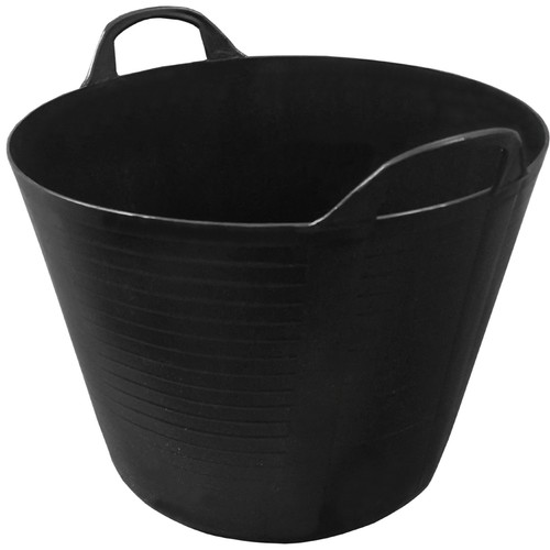 Black plastic flexi tub bucket - plastic,
