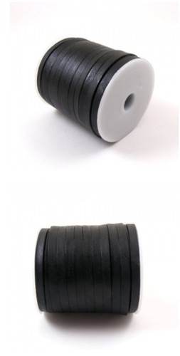 Flat leather cord - leather, 3mm