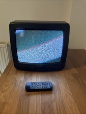 Vintage Matsui 1407S  14" CRT TV Retro Gaming Black Working Remote See Descrip