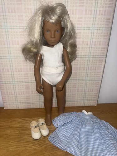 Sasha doll blonde hair gingham - hair,