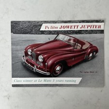 JOWETT JUPITER 1 1/2 LITRE orig 1952 UK Mkt Sales Brochure Class Winner Le Mans