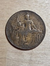 France 10-centimes coin, 1909