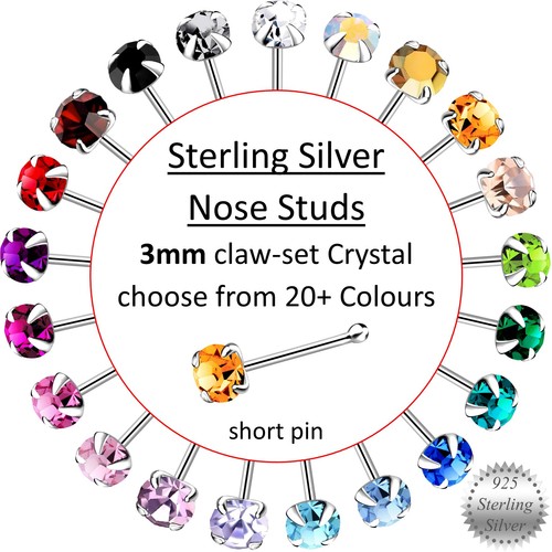 Short 925 silver nose stud - nose, |