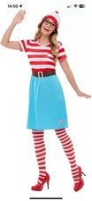 Smiffys 50281L Officially Licensed Wheres Wally Wenda Costume, Women, Red  White
