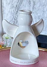 WHITE CERAMIC ANGEL CANDLE/TEA