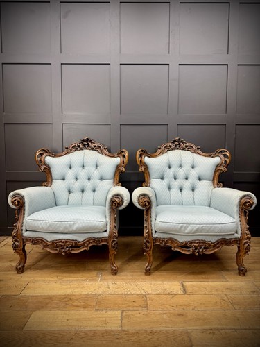 Pair vintage armchairs - armchairs, french