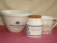 VINTAGE FORTNUM & MASON PUDDING BOWL/BASIN, FALCON WARE, LIDDED JAR, PALACE MUG