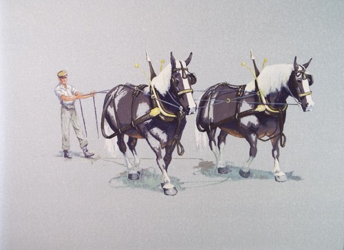 Original gouache plough - original, gouache,