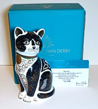 1st Ltd Ed. no 122 Royal Crown Derby War Cat 2017 Gold Stopper Boxed Certificate