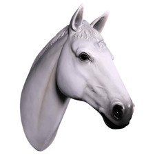 Lifesize Realistic Horse Head White Stallion Wall Mounted Display Model Prop
