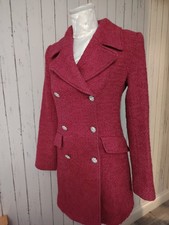 Zara Wool Blend Pink Coat Size