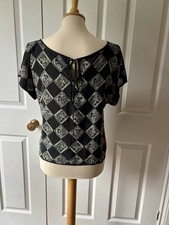 Vintage Zandra Rhodes Silk Top “Magic head” Pattern 1970s Size Medium