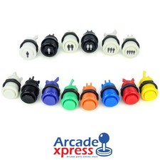 28mm Happ Style Arcade Pushbutton w Microswitch Classic American Concave Button