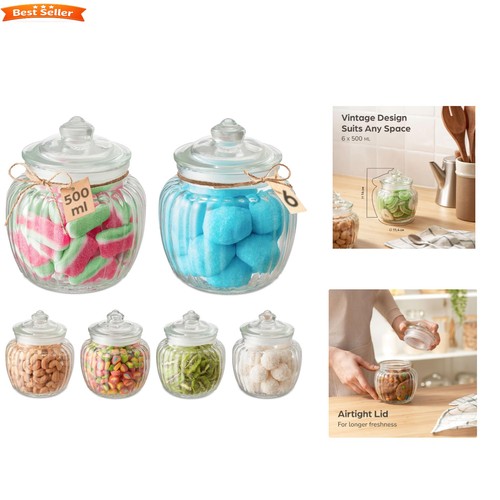 Vintage piece candy jars set - 6-piece,