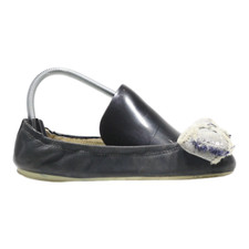 PRADA Ballet Shoes Black Leather Womens UK 3.5