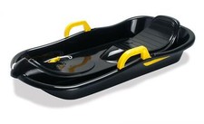 BLACK Sledge with Brakes by Dantoy 79cm 6755 Bob Sled Toboggan Winter Snow Rope