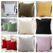 Cushion Covers Plain Corduroy Cord Jumbo Super Soft 16x16" / 40x40cm Pillow Case