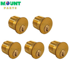 5PC Mortise Lock SC1 Cylinders Adams Rite KD Type Key For Store Front Door Brass