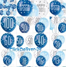 6pcs Black/Silver/ ROSE Gold/Pink/Purple Age Happy Birthday Party Balloons DECOR