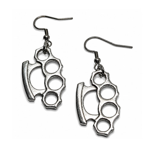 Knuckle duster earrings punk - duster,