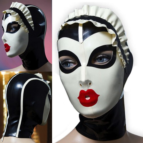 Latex hood drama - latex, maid