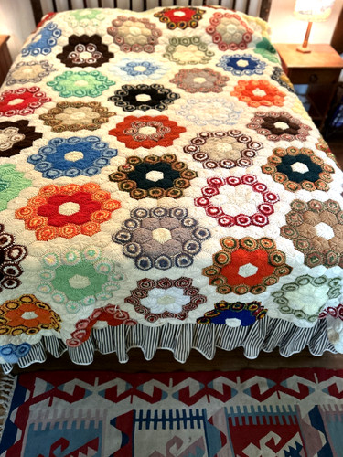 Vintage afghan bedspread - vintage,