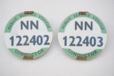 1970s London Transport Bus Conductors Badge Public Service Vehicle PSV NN x 2 