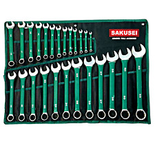 SAKUSEI 25pc Combination Spanner Set Metric 6 - 32mm Soft Grip with Storage Roll
