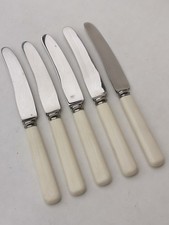 Vintage David Mappin Butter Knives With Faux Bone Handle x5