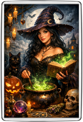 Halloween witch cauldron - witch, black