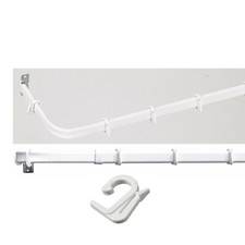 Swish™ Metal Curtain VALANCE TRACK Extendable Valance Track,  Gliders, White