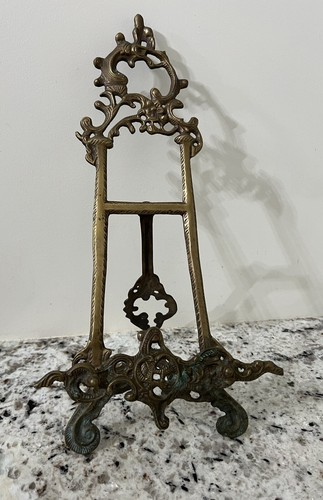 Antique brass ornate table - ornate, top