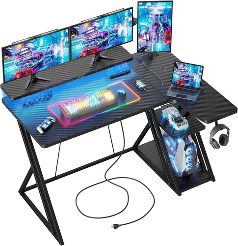 Shaped gaming desk with - l,