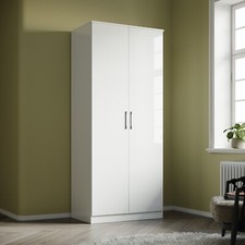 2 Doors Wardrobe White High