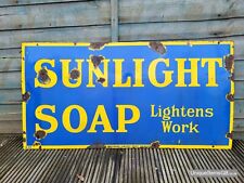 Genuine Early SUNLIGHT SOAP Enamel Sign Advertising 37.5" x 23.5"